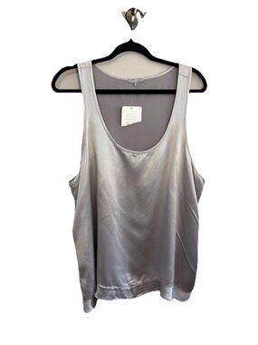 PJ Harlow Willow Satin Silver Tank Top Comfort Soft Cozy Wear Size L